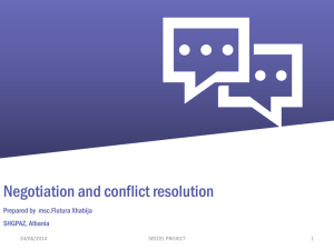 Negotiation and conflict resolution