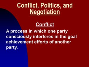 Conflict, Politics, and Negotiation