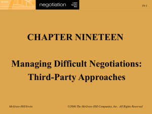 Managing Difficult Negotiations Third Party Approaches