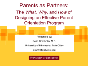 Parents as Partners - Innovative Educators