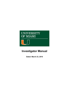 investigator manual - Human Subject Research Office