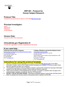 HRP-591 - Protocol for Human Subject Research Protocol Title