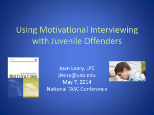 Using Motivational Interviewing with Offenders