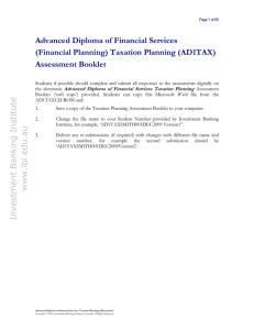 Taxation Planning - Bookkeeping Education