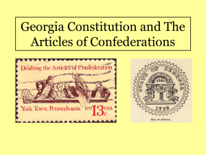 Georgia Constitution and The Articles of