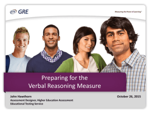 Preparing for the Verbal Reasoning Measure