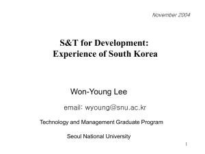 The Role of S&T Policy in Korea's Industrial Development