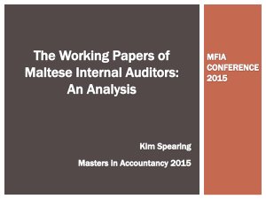 The Working Papers of Maltese Internal Auditors: An Analysis