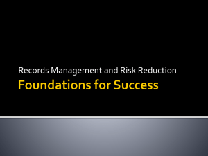 Records Management and Risk Reduction