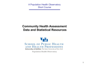 Datasets available in NY State New York State Community Health
