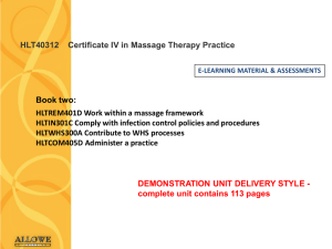 HLT40312 Certificate IV in Massage Therapy