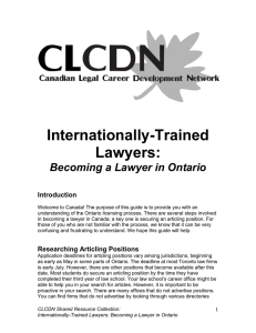 Becoming a Lawyer in Ontario - University of Alberta Faculty of Law