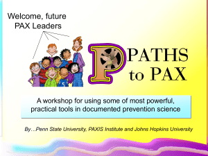 PAX Good Behavior Game - Johns Hopkins Bloomberg School of