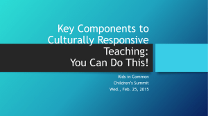 Key Components to Culturally Responsive Teaching