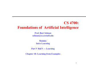 Machine Learning --- Intro