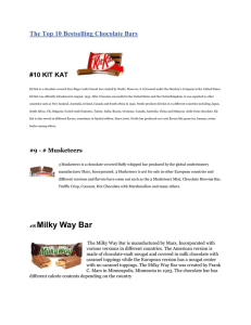 4. Hershey Chocolate Bar