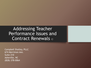 Teacher Performance Issues - Public School Partnership