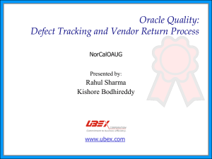 Oracle Quality: Defect Tracking & Vendor Return Process