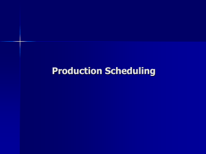 Production Scheduling - Winona State University