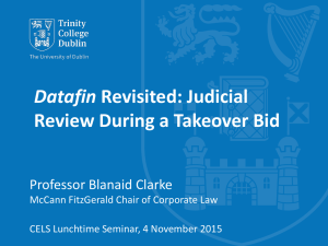 Datafin Revisited: Judicial Review During a Takeover Bid