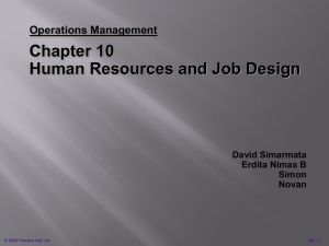 Human Resources and Job Design