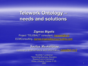 Telework Ontology – needs and solutions