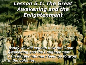 The Enlightenment and the Great Awakening: A Comparison