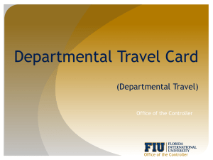 Departmental Travel Credit Card - Office of Finance & Administration