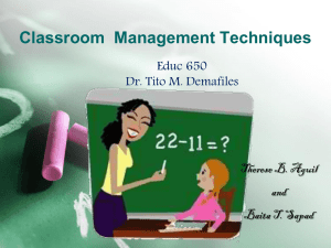 Classroom Management Techniques