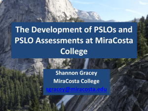 Using Math Course SLOs in the Development of PSLOs and PSLO