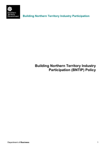 Building Northern Territory Industry Participation