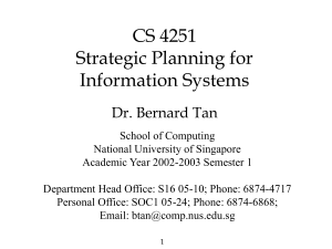 Strategic IS Planning - School of Computing