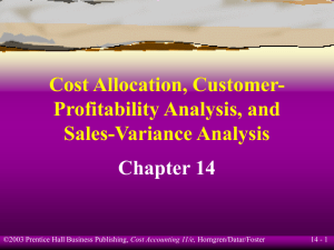 Cost Allocation, Customer-Profitability Analysis, and Sales