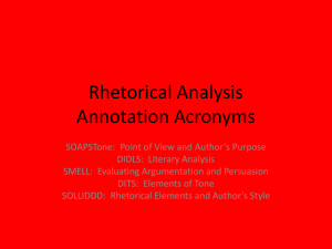 Rhetorical Analysis Annotation Acronyms