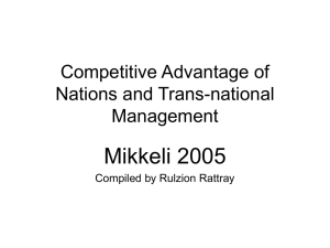 Competitive Advantage of Nations and Trans