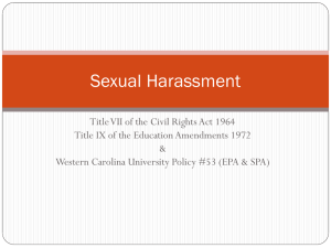 Sexual Harassment - Western Carolina University