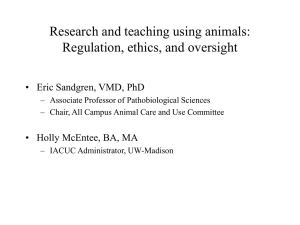 Research and teaching using animals: Regulation, ethics, and