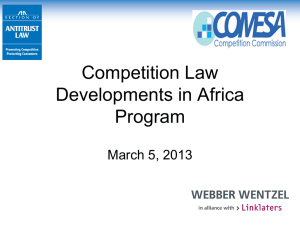 Competition Law Developments in Africa Program