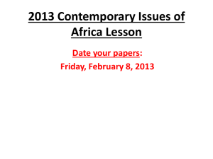 2013 Contemporary Issues of Africa Lesson Date your papers