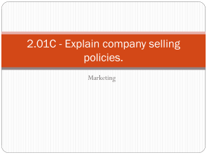 2.01C - Explain company selling policies.