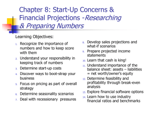 Chapter 8 Start-Up Concerns and Financial Projections