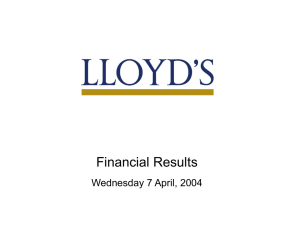 Lloyd's Financial Results presentation 2004