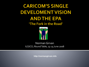 CARICOM'S SINGLE DEVELOMENT VISION