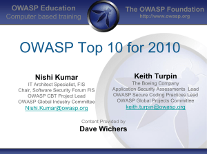 OWASP Top 10 2010 Training Rev 1-1