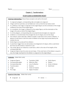 Chapter 2: Transformations STUDY GUIDE & HOMEWORK PACKET