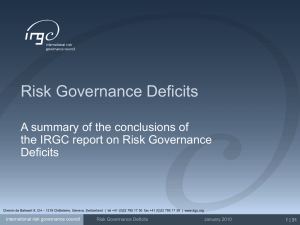 What are risk governance deficits?