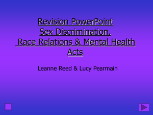 Revision PowerPoint Sex Discrimination & Race Relations Act