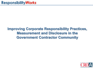 Improving Corporate Responsibility Practices, Measurement and