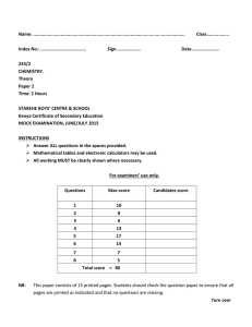 CHEM P2 - FREE KCSE PAST PAPERS