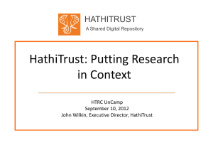 HathiTrust: Putting Research in Context